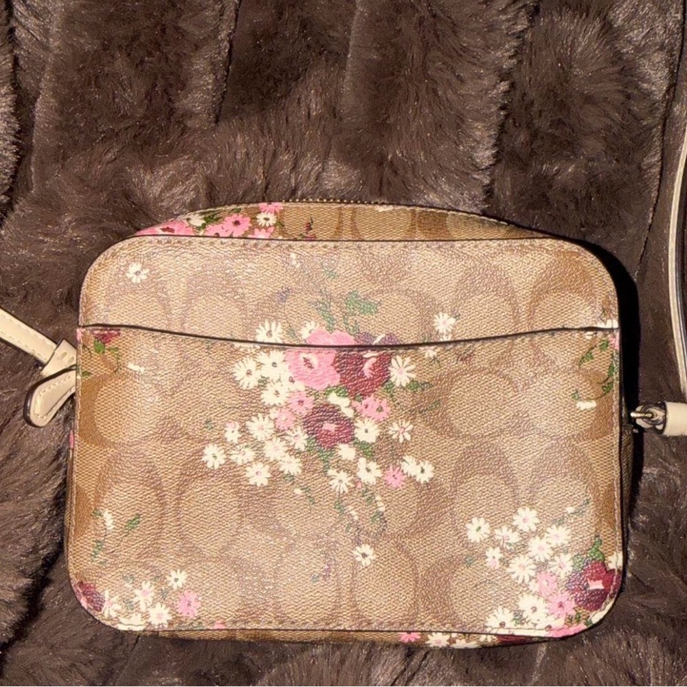 Coach Signature Floral Clutch - Brown and Pink - Picture 4 of 13